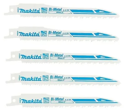 Image de Lot de 5 Lames de scie sabre Super Express MAKITA B-05044 pour alu, plastique, bois avec clous
