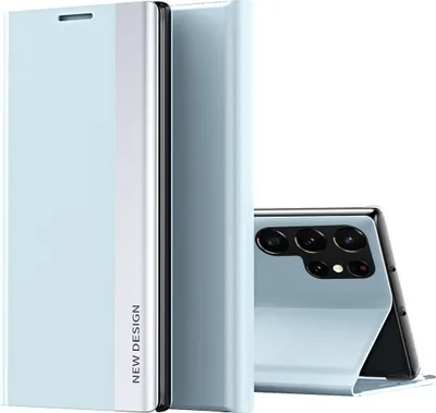Image de Etui pour Samsung Galaxy S23 Ultra MagneticPolyuréthaneLeather Case with Stand Function Bleu