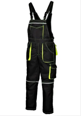Produktbild von NIZO D Gr. 116 Latzhose Für Kinder Arbeitslatzhose Kinderlatzhose SCHWARZ GELB Kinderhose Mädchenhose Arbeitshose Jungenhose Gartenhose Freizeithose
