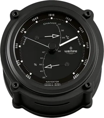 Immagine prodotto di Wempe - CW550004 - Barometro/termometro/igrometro - 130 mm - Alluminio nero - NAVIGATOR II