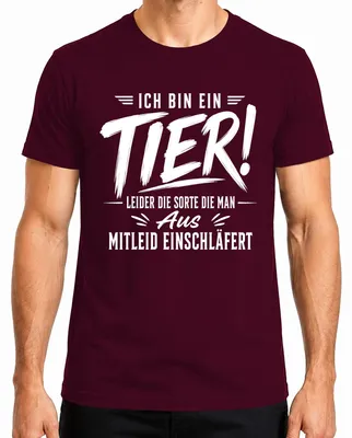Productafbeelding van Ik ben een "Ik ben een diersoort die je medelijden opwekt" statement, ironisch heren T-shirt, bordeauxrood, maat M