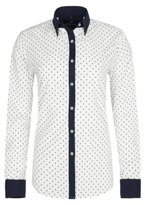 Immagine prodotto di Di Selentino - Camicia da donna "Saint Tropez", vestibilità slim NA669 (XXL) (ecru/nero)