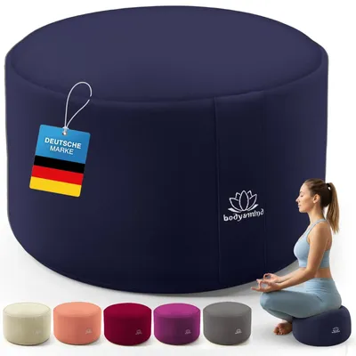 Produktbild von Rundes Meditationskissen Meditationskissen Yogakissen - EPS-Perlenfüllung - Waschbarer Baumwollbezug - Ø 30 cm - Sitzhöhe 19 cm - Für Yoga und Meditation