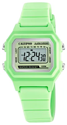 Obrázek produktu pro Calypso Uni digitální hodinky K5802/1 Sportovní plastové náramkové hodinky světle zelené UK5802/1