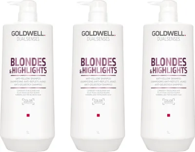 Produktbild von Dualsenses Blondes & Highlights Anti-Yellow Shampoo 3x1000 ml