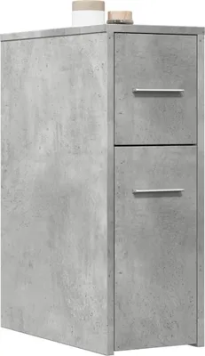 Produktbild von "2026 Moderne"Badschrank - Badezimmermöbel(1 pc) klassische - Schmal mit Rollen Betongrau Holzwerkstoff - Kommoden BestMöbel 952764
