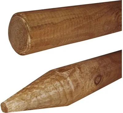 Produktbild von Holzpfahl, 7 x 250 cm, gespitzt gefast, kesseldruckimprägniert, braun