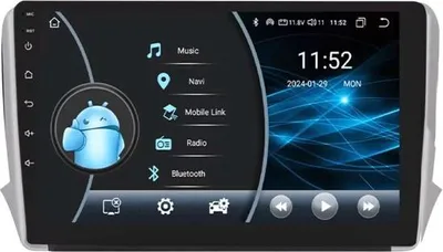 Obrázek produktu pro Autorádio s Bluetooth a CarPlay pro Peugeot 2008 a 208 (2014–2018) – Kompatibilní s Apple a Android – Stereo systém s navigačním systémem – 2 GB RAM, 32 GB interní paměti