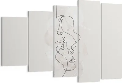 Produktbild von Bild auf Leinwand - Leinwandbild - 5 Teile - Einzeilig Mann Frau - 150x100cm - Wand Bild - Wanddeko - Wandbilder - Leinwanddruck - Bilder - Wanddekoration - Leinwand bilder - Wandbild - EG150x100-4629