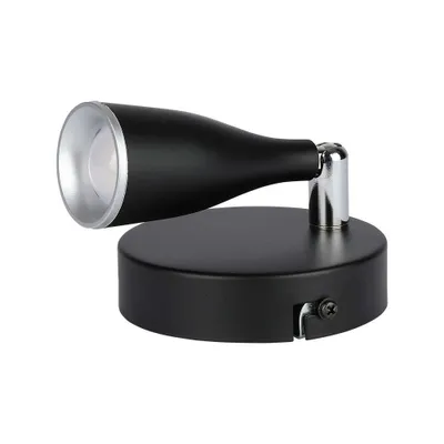 Immagine prodotto di V-TAC VT-805 Lampada LED 4,5W faretto da parete nero testa orientabile luce bianco caldo 3000K IP20 - 218263