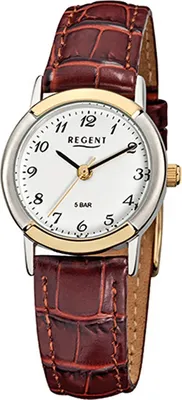 Obrázek produktu pro Regent kožené dámské hodinky F-576 Quartz hodinky náramek hnědé D2URF576