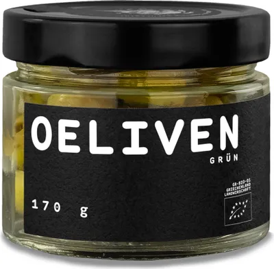Produktbild von Grüne Bio Oliven 170 Gramm OELIVEN von OEL-Berlin