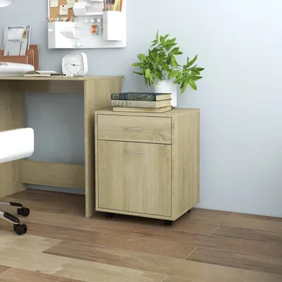 Produktbild von vidaXL Skříňka na kolečkách Sonoma Oak 45x38x54 cm výrobek ze dřeva