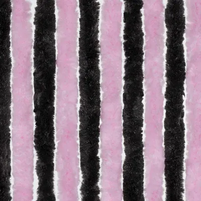 Produktbild von Moritz Flauschvorhang aus Chenille 90 x 200 cm pink schwarz Türvorhang als Fliegenschutz Insektenschutz für Camping Wohnwagen