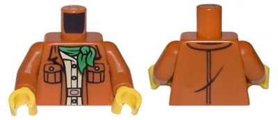 Image de Veste de torse LEGO, couleur orange foncé (référence : 973pb4185c01) – neuve