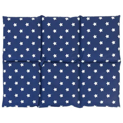 Produktbild von Bio-Dinkelkissen groß 40x30cm 6-Kammer, Sterne-blau - Wärmekissen Dinkel Körnerkissen für Mikrowelle und Backofen - Dinkel-Kissen 30x40, Sterne-blau