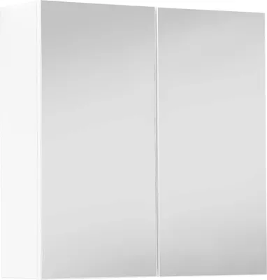 Produktbild von mokebo® Bad Spiegelschrank 70cm Breite 'Die Badenixe', Badschrank schmal o. Hängeschrank mit Spiegel & Badezimmerschrank in matt weiß aus Holz in 71x70x23 (HxBxT in cm), auch als Badmöbel Set