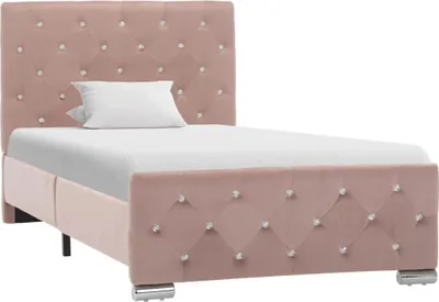 Image de Cadre de lit sans matelas Rose Velours 90x200 cm