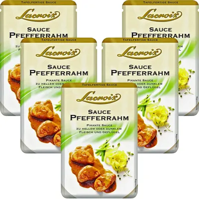 Image de Sauce Lacroix Crème au poivre prête à l'emploi idéale pour la viande 150ml 5pcs