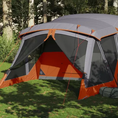 Produktbild von Möbel Campingzelt mit Vorzelt 4 Personen Grau und Orange Wasserfest - Campingzelte 94538