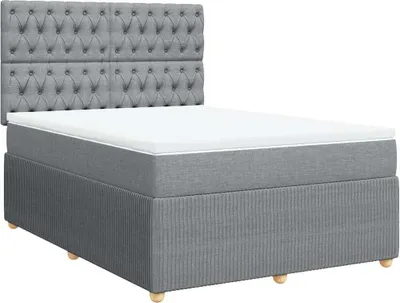 Produktbild von vidaXL Boxspringbett mit Matratze Hellgrau 140x190 cm Stoff