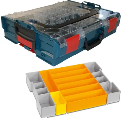 Produktbild von Sortimo Systemkoffer L-Boxx 102 Ozeanblau, transparenter Deckel + Insetboxen F3