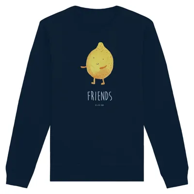 Produktbild von Mr. & Mrs. Panda Baumwoll Pullover Beste Freunde Zitrone Größe L - French Navy - Geschenk, Pulli, Lustige Sprüche, Sweatshirt, Fehlende Keywords, Sweater