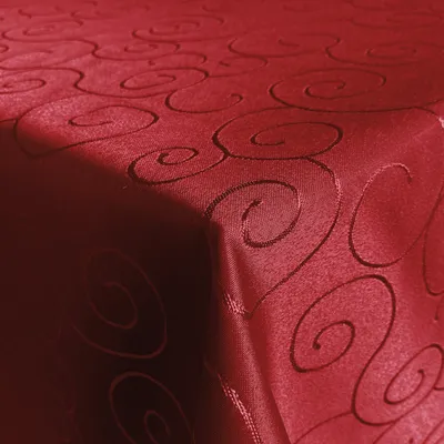 Produktbild von Hochwertige Stofftischdecke Ornamente Tischdecke Tafeldecke Tischtuch Bügelarm schnelltrocknend Dunkelrot Eckig 130x340cm