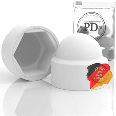 Zdjęcie produktu dla PD® Nakładki ochronne sześciokątne M10 (klucz 17) | Białe nakładki ochronne | 50 sztuk