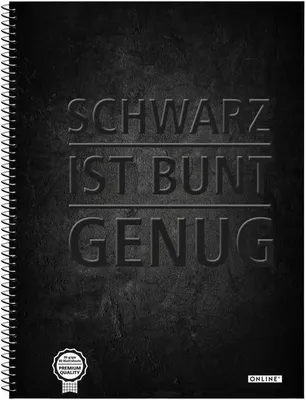 Produktbild von Online Collegeblock Schwarz A4 80 Blatt kariert - Lineatur 28