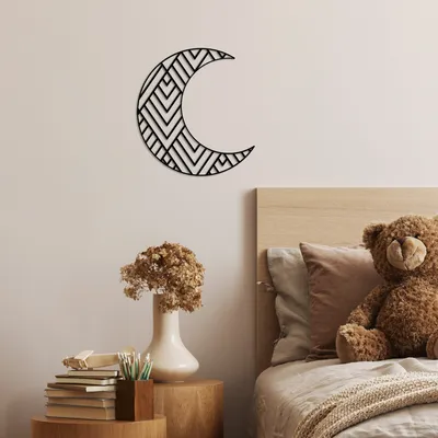 Immagine prodotto di Wallity, Crescent 1, Accessorio decorativo da parete in metallo, 100 % METALLO, Nero, 49 x 46 cm