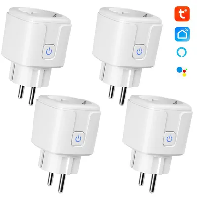 Produktbild von 4er 16A Smart Steckdose mit App Steuerung,WLAN Steckdose,Smart Plug,Kompatibel mit EU Steckdosen,Zeitschaltuhr,Alexa & Google Home Kompatibel