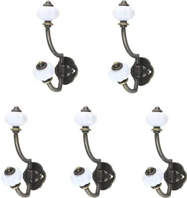 Immagine prodotto di Ganci per cappotti in Vetroceramica bronzo retrò, 5 pezzi ganci da parete in stile pastorale ganci per cappelli ganci per porte
