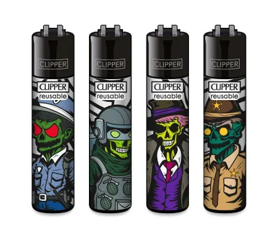 Produktbild von Clipper Feuerzeuge 4er Set Zombie Force