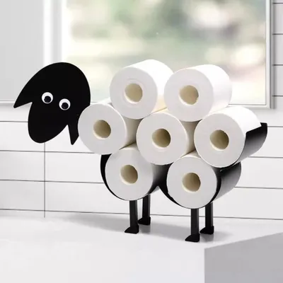 Zdjęcie produktu dla Metalowy uchwyt na papier toaletowy w kształcie śmiesznej owieczki