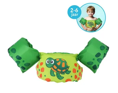 Productafbeelding van Floaty Friends puddle jumper - Schildpad | Kinderzwemvest | Praktisch en comfortabel zwemhulpmiddel | 15-30 kg | 2-6 jaar