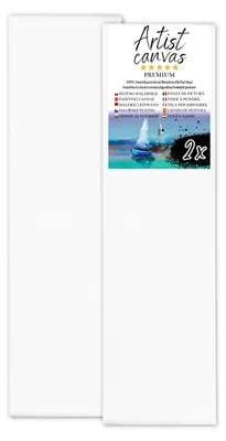 Produktbild von 2x Leinwand auf Keilrahmen 100% Baumwolle 280 g/m² Weiß grundiert 40X130 cm