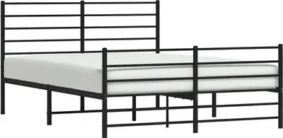 Produktbild von vidaXL Bettgestell mit Kopf- und Fußteil Metall Schwarz 120x200 cm