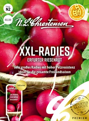 Zdjęcie produktu dla XXL - Nasiona rzodkiewki Erfurter Riesenrot | Nasiona rzodkiewki od N.L. Chrestensen