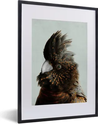 Produktbild von MuchoWow® MuchoWow® Gerahmtes Poster Kakadu - Vogel - Bronze 30x40 cm - Poster mit zchwarzem Bilderrahmen - Wandposter Schlafzimmer