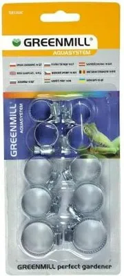 Obrázek produktu pro Hadicové svorky Greenmill 10ks pro hadice 1/2", 5/8", 3/4"