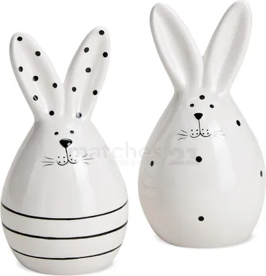 Immagine prodotto di Coniglietto di Pasqua bianco nero set di 2 14 cm