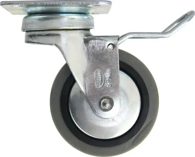 Produktbild von Möbelrolle Transportrolle aus Metall mit Bremse Rolle aus Hartgummi Ø60mm