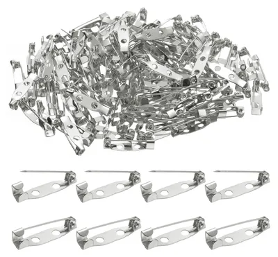 Produktbild von Sicherheitsnadeln - 120 Stück 20 mm - Silber - Broschenverschluss mit Loch für DIY Handwerk und Namensschilder