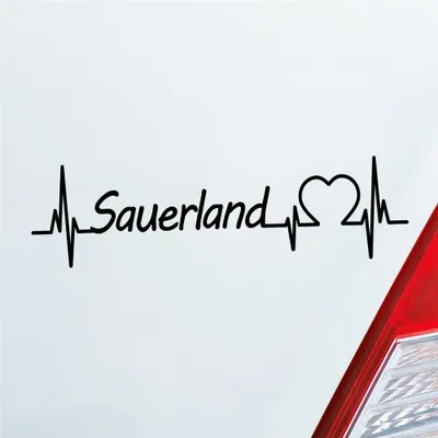 Produktbild von Auto Aufkleber Sauerland Puls Herzschlag mit Ferien Region Motiv 19x5 cm Schwarz Glanz Sticker Heckscheibenaufkleber