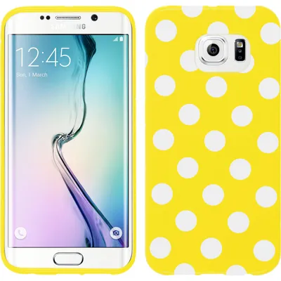 Produktbild von PhoneNatic Case kompatibel mit Samsung Galaxy S6 Edge - Design:04 Silikon Hülle Polkadot + flexible Folie
