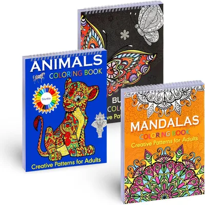 Produktbild von Mandala-Malbücher für Erwachsene: 3 Malbücher für Erwachsene mit 60 Mandalas, Tier- und Schmetterlingsmotiven