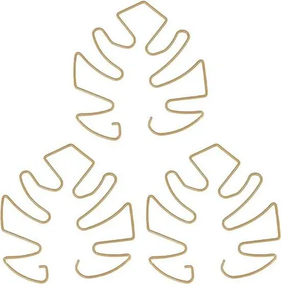 Image de Tuteur pour plantes grimpantes, 3 pièces, couleur or, en forme de feuille