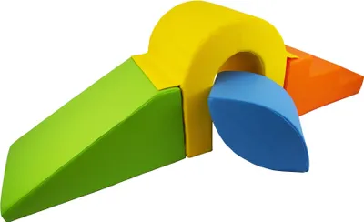 Produktbild von Satz Schaumstoffblöcke 4 l mit kleiner Brücke gelb, grün, blau, orange