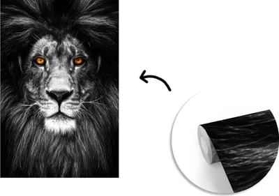 Produktbild von MuchoWow® Fototapete für Wohnzimmer oder Schlafzimmer Wandtapete Vinyl Motivtapete Wildtiere - Porträt - Farbe - 150x220 cm - Wandbilder